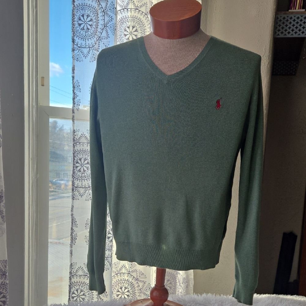 Polo by Ralph Lauren Green V-Neck Sweater